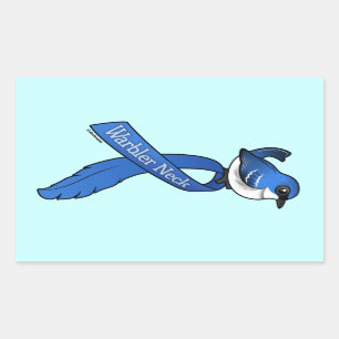 Warbler Neck Ribbon Cerulean Rechthoekige Sticker