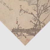 Warbler op Plum Branch door Kubo Shunman Tissuepapier (Detail)