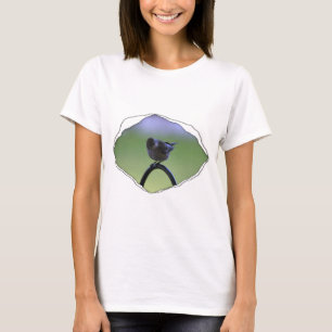 Warbler Perched Popping van gescheurd materiaal T-shirt