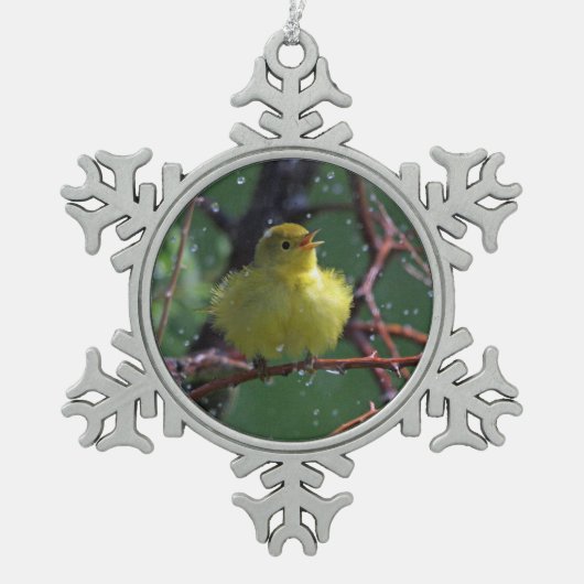 Warbler Tin Sneeuwvlok Ornament (Voorkant)