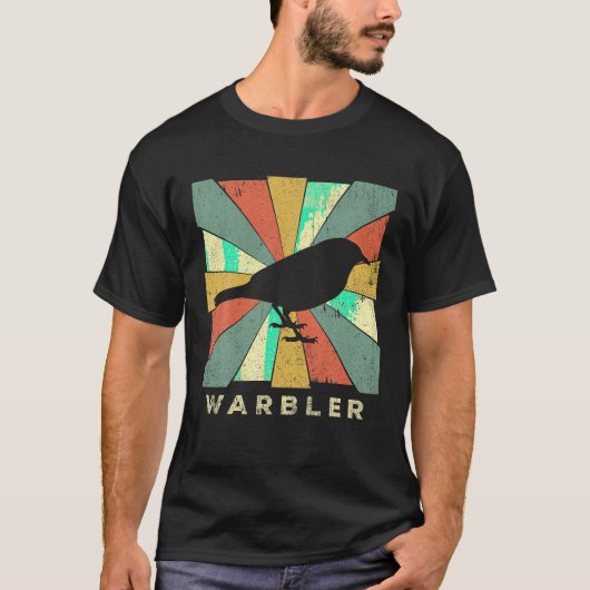  Warbler Vogelliefhebber Retro Style Dier T SH T-shirt (Voorkant)