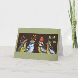 Warblers op Berry Pet Night card Kaart