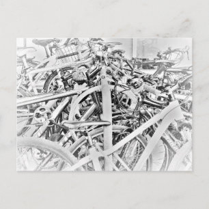 Warboel van fietsen Fietsenstalling Fietsenrek BW Briefkaart