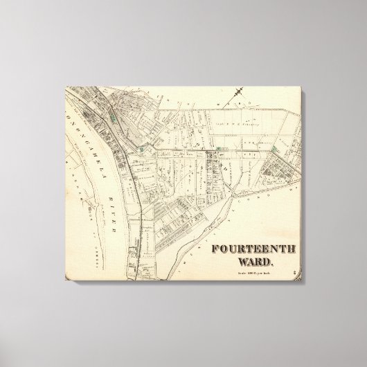 Ward 14 van Pittsburgh, Pennsyvania 2 Canvas Afdruk (Voorkant)