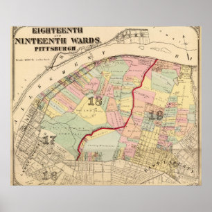 Ward 1819 van Pittsburgh, Pennsyvania Poster