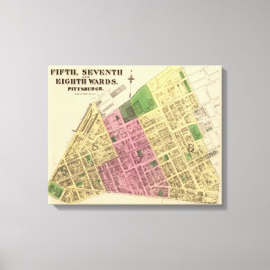 Ward 5, 7-8 van Pittsburgh, Pennsyvania Canvas Afdruk (Voorkant)