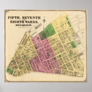 Ward 5, 7-8 van Pittsburgh, Pennsyvania Poster