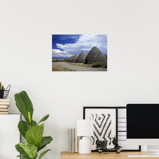 Ward-houtskool-ovens, Nevada Poster (Thuiskantoor)