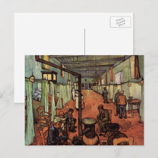 Ward in het ziekenhuis in Arles door Vincent van G Briefkaart (Voorkant / Achterkant)