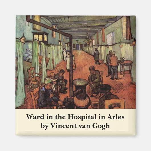 Ward in het ziekenhuis in Arles door Vincent van G Magneet (Voorkant)