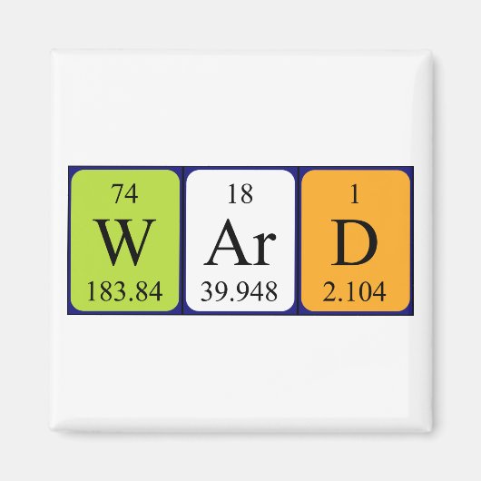 Ward periodiek table name magnet (Voorkant)