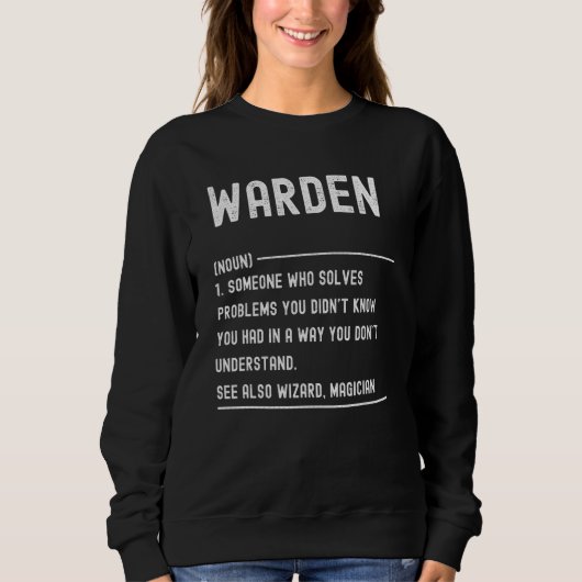 Warden Definition Shirts Funny Job Title (Voorkant)