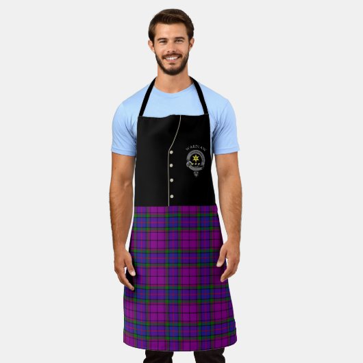 Wardlaw Clan Badge & Tartan Kilt Schort (Gedragen)