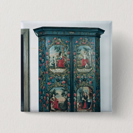 Wardrobe versierd met scènes van de vier vierkante button 5,1 cm (Voorkant)