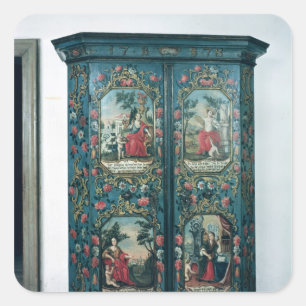 Wardrobe versierd met scènes van de vier vierkante sticker