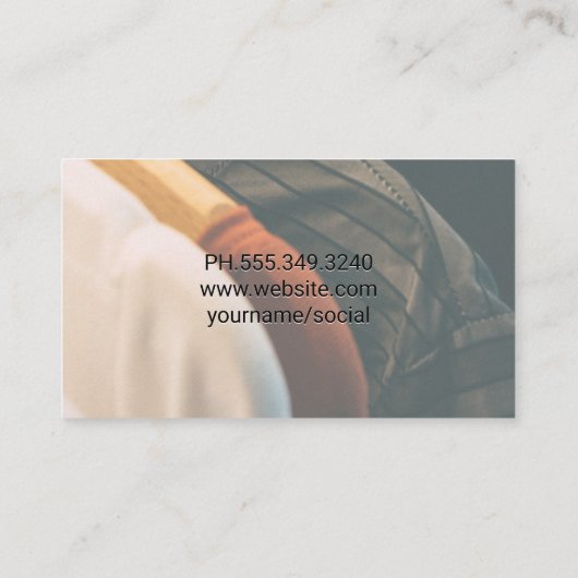 Wardrobes | Kledingrek Visitekaartje (Achterkant)