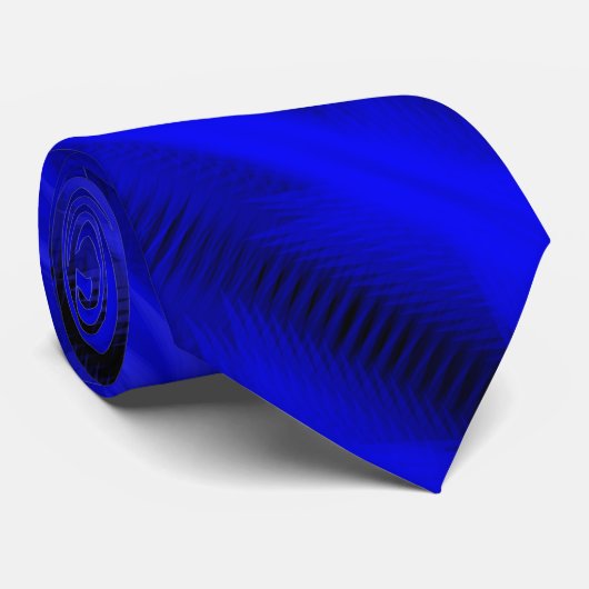 Ware Blauw Futuristische Abstracte Diagonale Patro Stropdas (Opgerold)