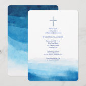 Ware Blauwe Uitnodiging (Voorkant / Achterkant)