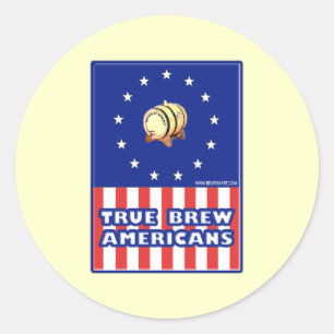 Ware Brew Wijn Amerikanen Ronde Sticker