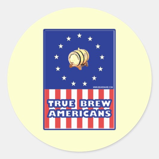 Ware Brew Wijn Amerikanen Ronde Sticker (Voorkant)