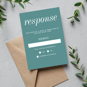 Ware eenvoud 2 eendenei minimalistische bruiloft RSVP kaartje