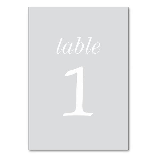 Ware eenvoud 2 Koele Mist Bruiloft Tafel Nummer Kaart (Achterkant)