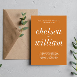 Ware eenvoud 2 pompoenminimalistische bruiloft kaart