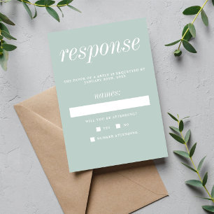 Ware eenvoud 2 Zeeen glas minimalistische bruiloft RSVP Kaartje