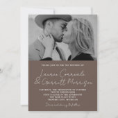 Ware eenvoud 3 Moderne paddenstoel foto bruiloft Kaart (Voorkant)