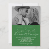 Ware eenvoud 3 Moderne weide foto bruiloft Kaart (Voorkant)