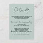 Ware eenvoud 3 Script Minimal Zee Glazen Bruiloft Informatiekaartje (Voorkant)