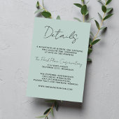 Ware eenvoud 3 Script Minimal Zee Glazen Bruiloft Informatiekaartje