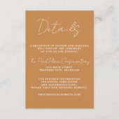 Ware eenvoud 3 Script Minimale Abrikoos Bruiloft Informatiekaartje (Voorkant)