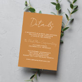 Ware eenvoud 3 Script Minimale Abrikoos Bruiloft Informatiekaartje