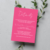 Ware eenvoud 3 Script Minimale anjer bruiloft Informatiekaartje