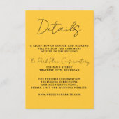 Ware eenvoud 3 Script minimale goudsbloem bruiloft Informatiekaartje (Voorkant)