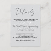 Ware eenvoud 3 Script Minimale Koele Mist Bruiloft Informatiekaartje (Voorkant)