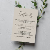 Ware eenvoud 3 Script Minimale Oester Bruiloft Informatiekaartje