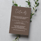 Ware eenvoud 3 Script minimale paddenstoel bruilof Informatiekaartje