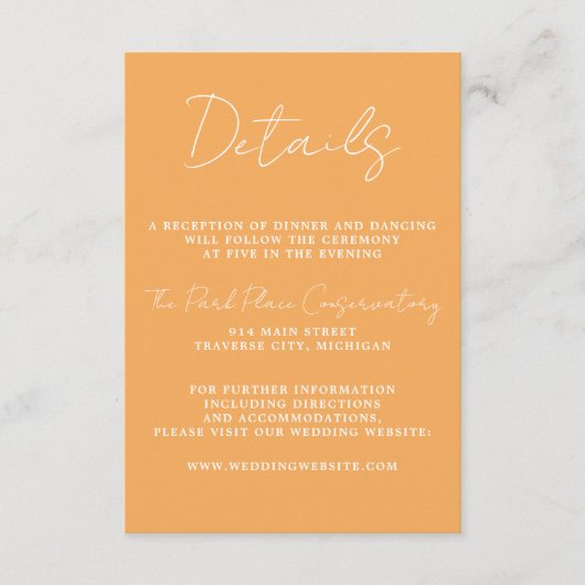 Ware eenvoud 3 Script Minimale sorbet bruiloft Informatiekaartje (Voorkant)