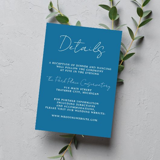 Ware eenvoud 3 Script minimale winter bruiloft Informatiekaartje