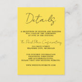 Ware eenvoud 3 Script Minimale Zonnebloem Bruiloft Informatiekaartje (Voorkant)