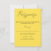 Ware eenvoud 3 Script Minimale Zonnebloem Bruiloft RSVP Kaartje (Voorkant)