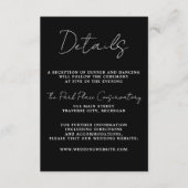 Ware eenvoud 3 Script minimale zwarte bruiloft Informatiekaartje (Voorkant)