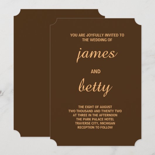 Ware eenvoud Minimalistische bruiloft uitnodiging (Voorkant / Achterkant)