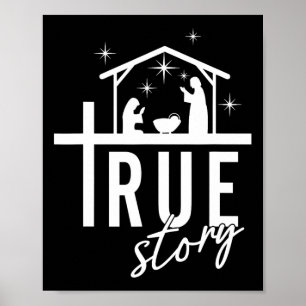 Ware Geboorte Geschiedenis Van Jezus Kerstmis Krib Poster
