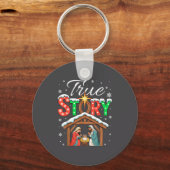 Ware Geboorte Kerstmis Baby Jezus Religieus Sleutelhanger (Voorkant)