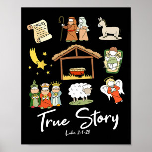 Ware Geboorte Kerstmis Jezus Geloven Door Ch Poster