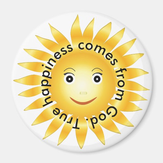 Ware geluk komt van God Magneet (Voorkant)