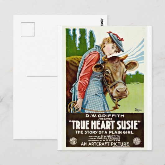  Ware Hart Susie Silent Hollywood Film Briefkaart (Voorkant / Achterkant)